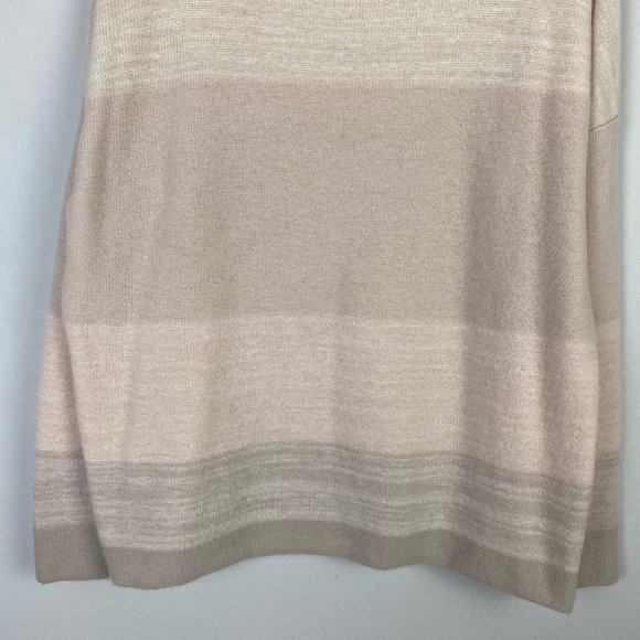 Vince 100% Cashmere Sweater Beige Stripe Oversized Womens Large - Picture 3 of 10